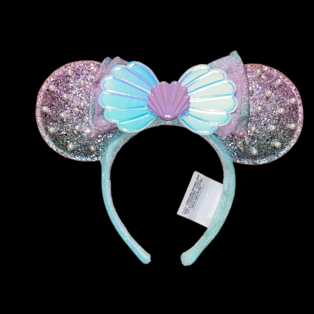 Disneyland 2023 The Little Mermaid Sparkly Headband Minnie Mouse Ears. New